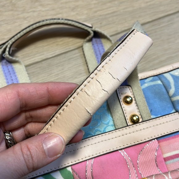 Y2K Style Colorful Patchwork Small Handbag Purse Bag Canvas Fabric - Picture 4 of 11